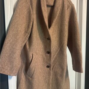 Banana Republic Tan Trench Coat Wool Blend Tailored